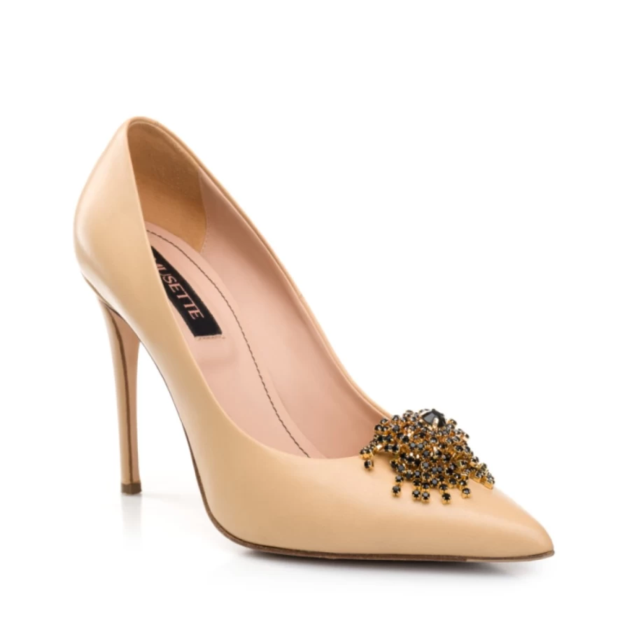 Musette Women's Crystal Heart Shoe Accessory - Elegant Rhinestone Embellishment for Footwear