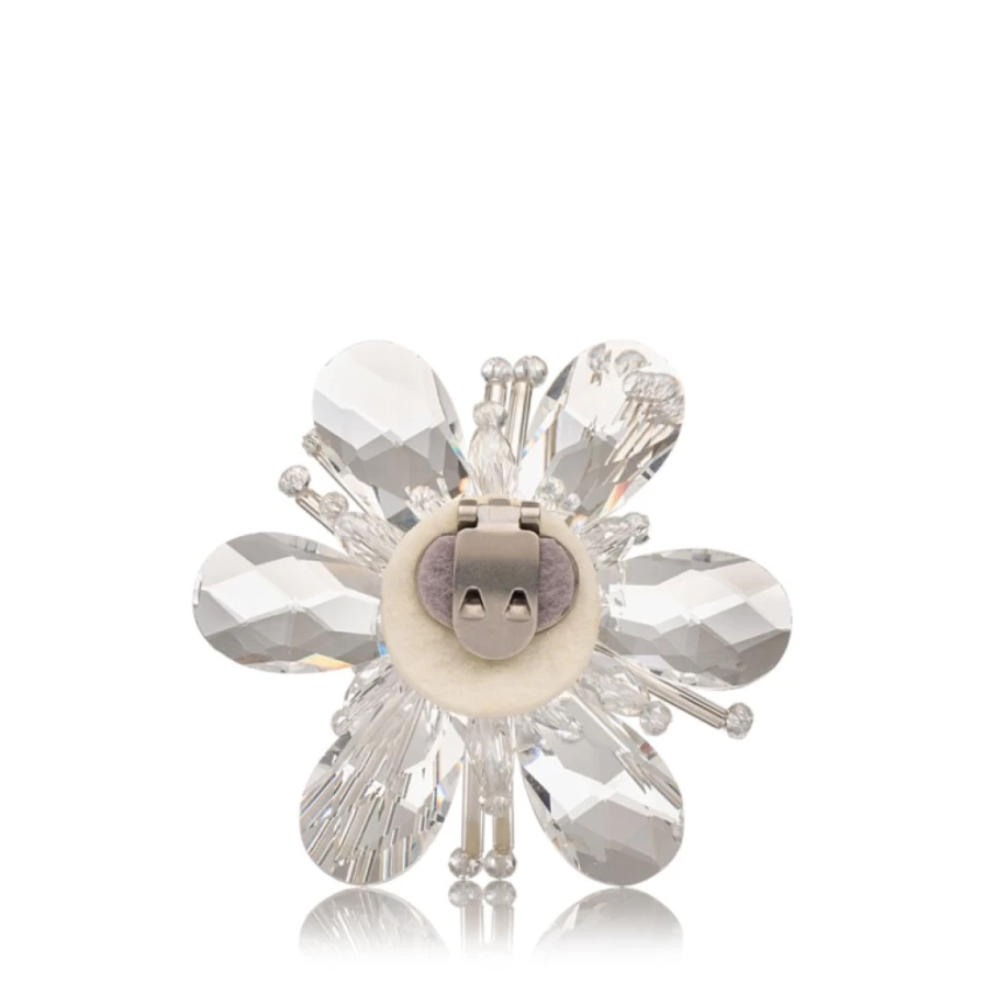 Musette Women's Crystal Flower Shoe Accessory - Elegant Shoe Clip for Formal Wear