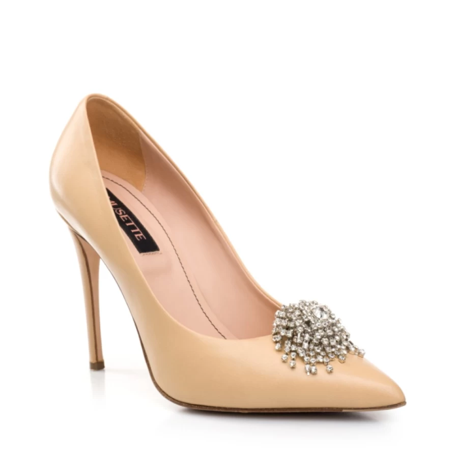 Musette Women's Crystal Heart Shoe Accessory - Elegant Rhinestone Embellishment for Footwear